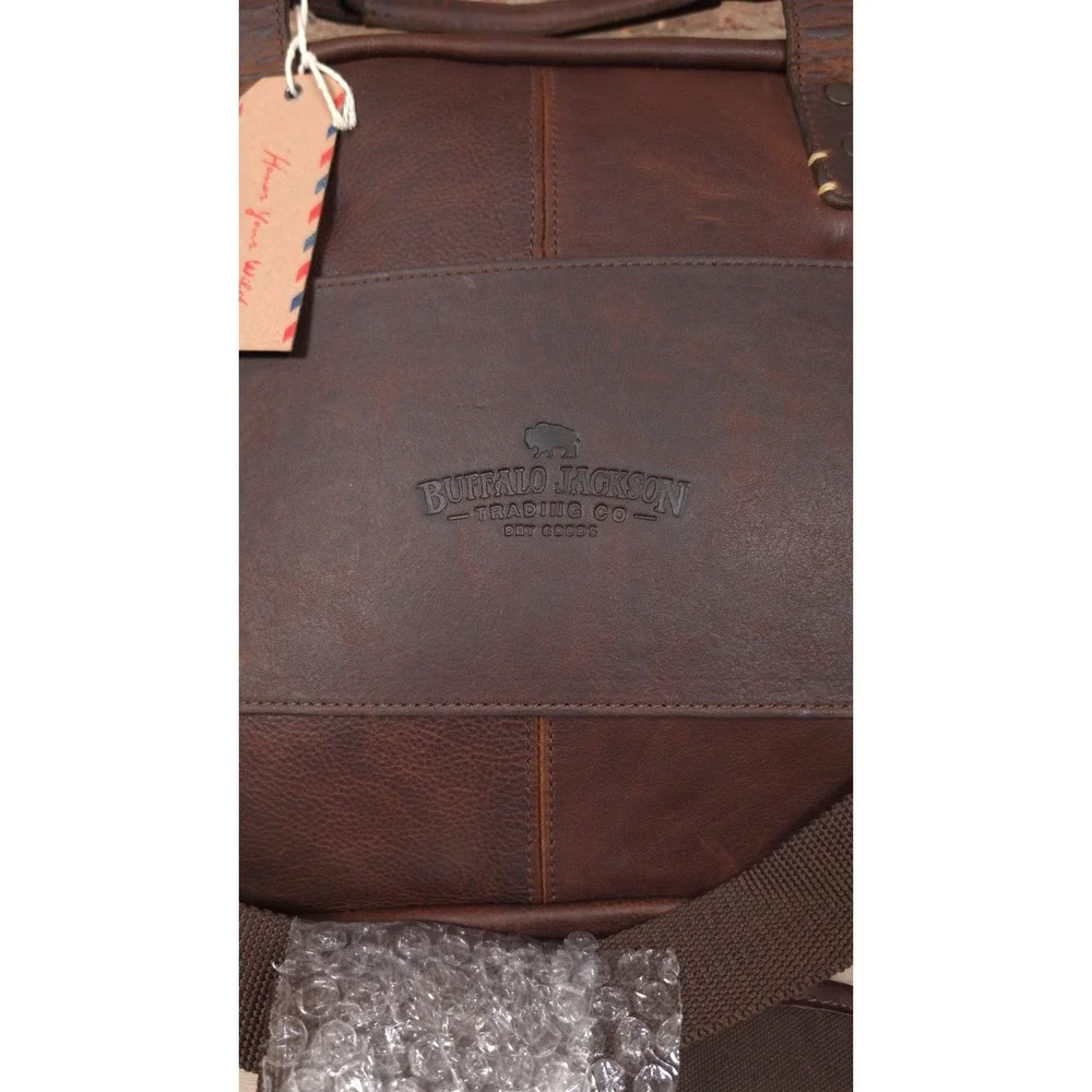Buffalo Jackson Trading Co. Walker Leather Duffle Bag Vintage Oak